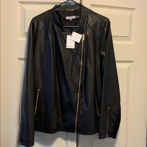 Calvin Klein - Black faux leather jacket
